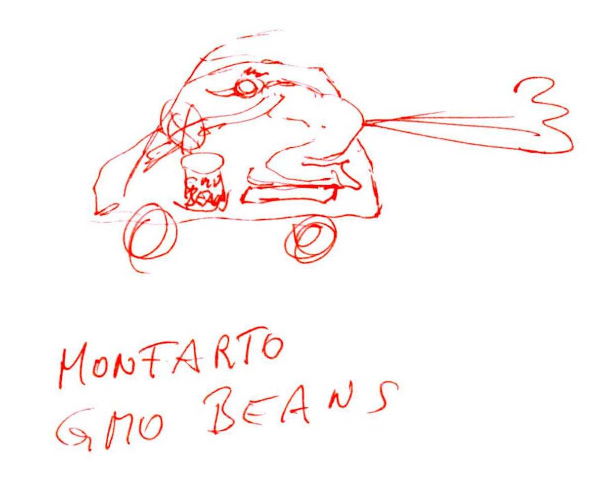 monfarto GMO beans driven car